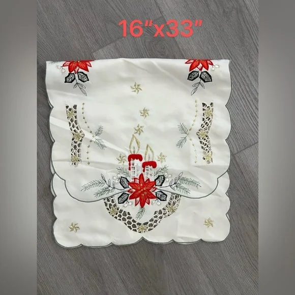 Festive Embroidered Table Runner - Picture 1 of 5